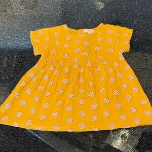 Girls' Mustard Floral Casual Dress